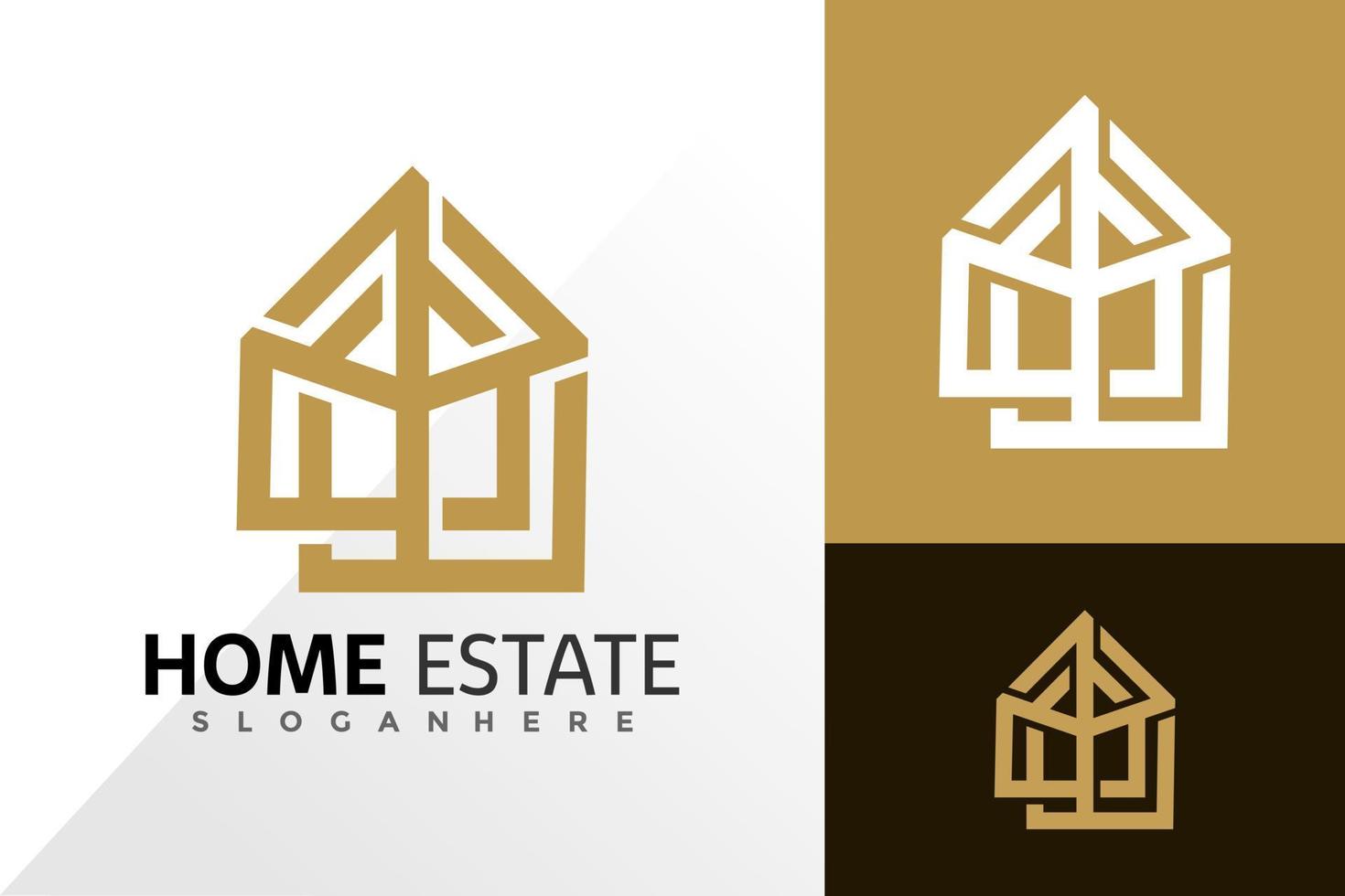 Home estate logo and icon design vector concept for template