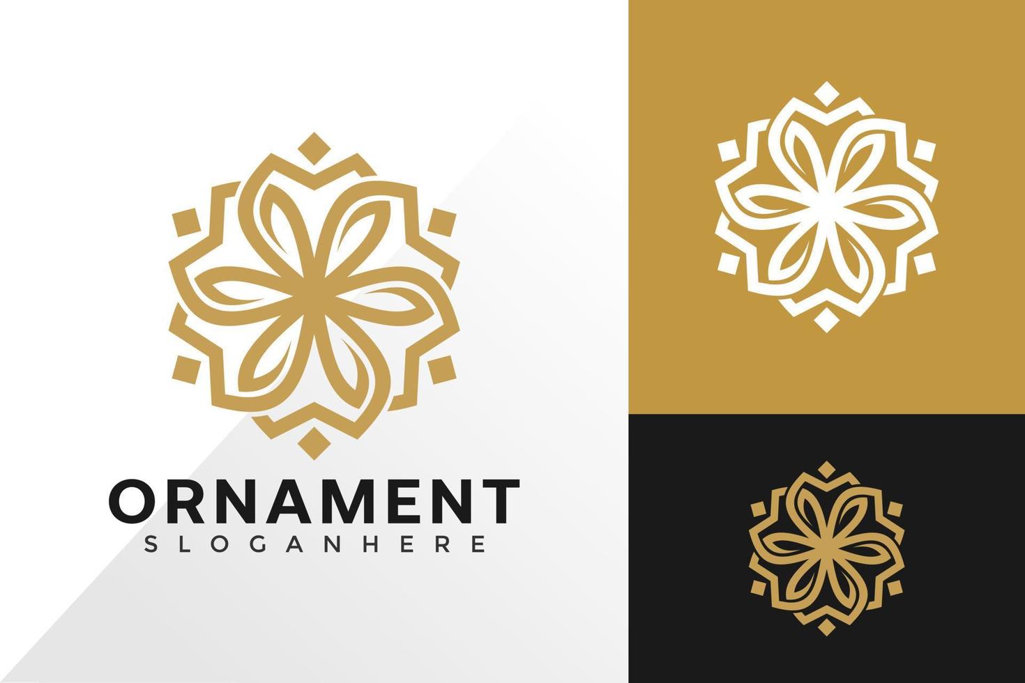 Beauty flower ornament Logo design inspiration vector