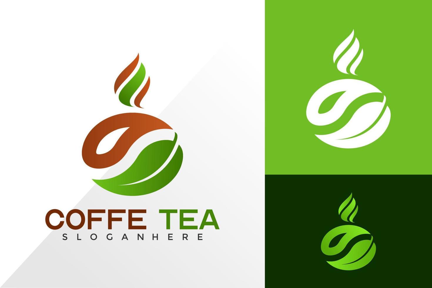 Coffee tea logo design inspiration. Abstract emblem, designs concept, logos, logotype element for template vector