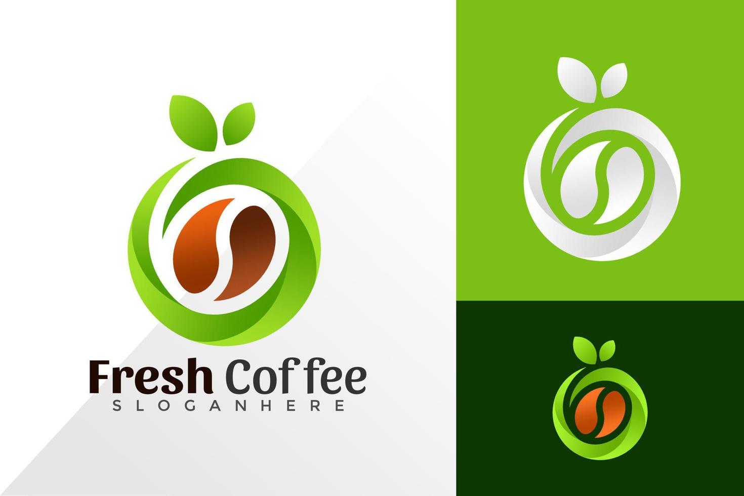 Fresh Coffee logo vector design. Abstract emblem, designs concept, logos, logotype element for template