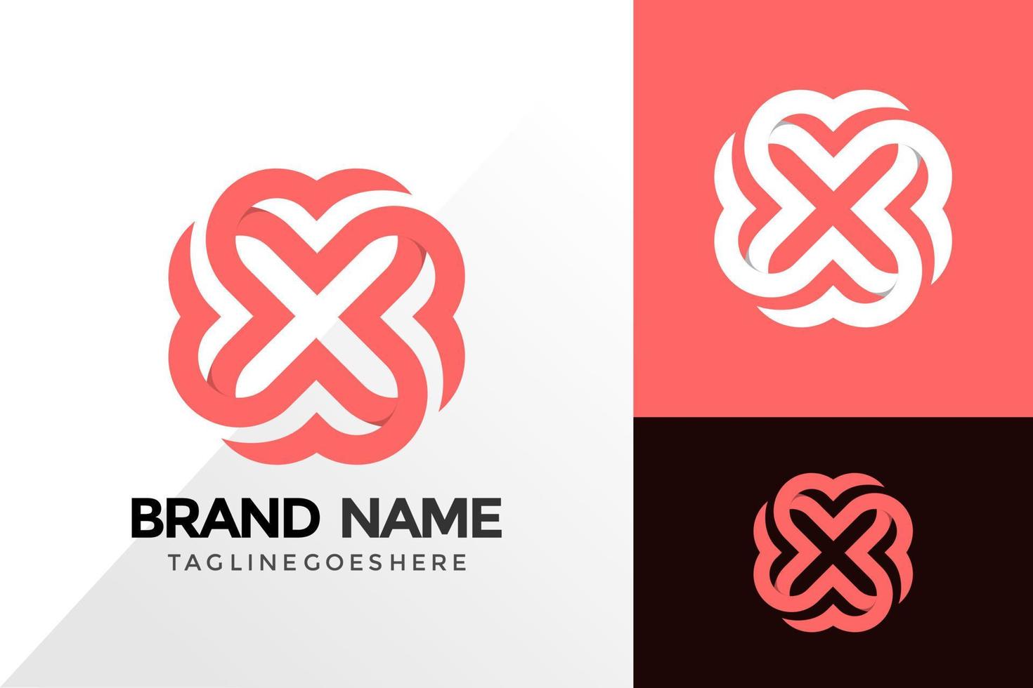 Flower hearth Logo Design, Abstract Logos Designs Concept for Template vector