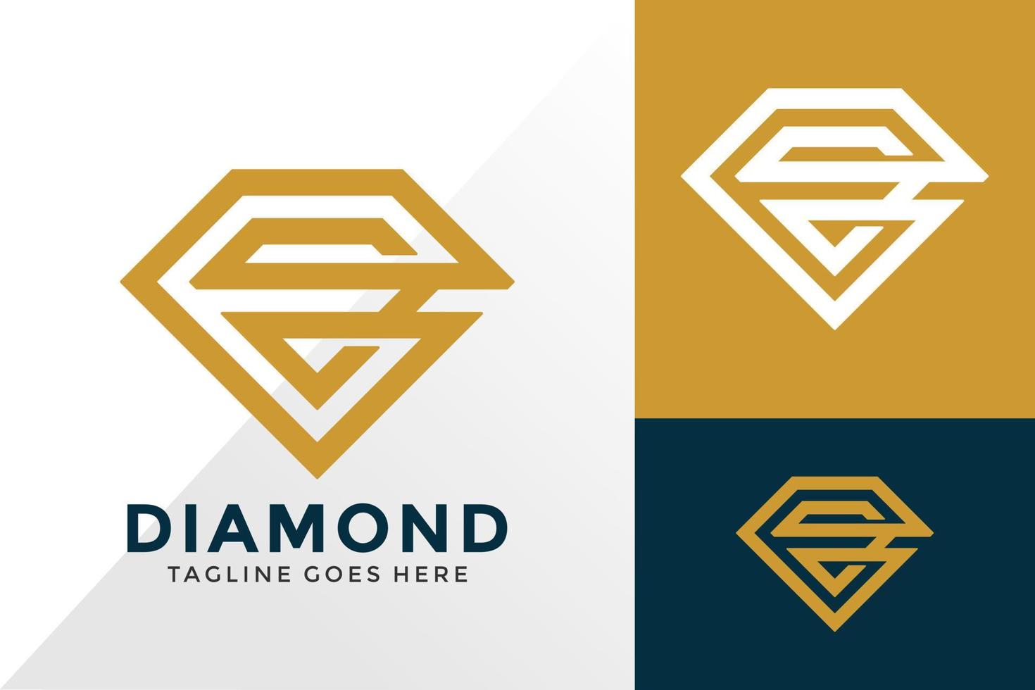 Letra e diseño de logotipo de joyería de diamantes, diseños de logotipos de identidad de marca plantilla de ilustración vectorial vector