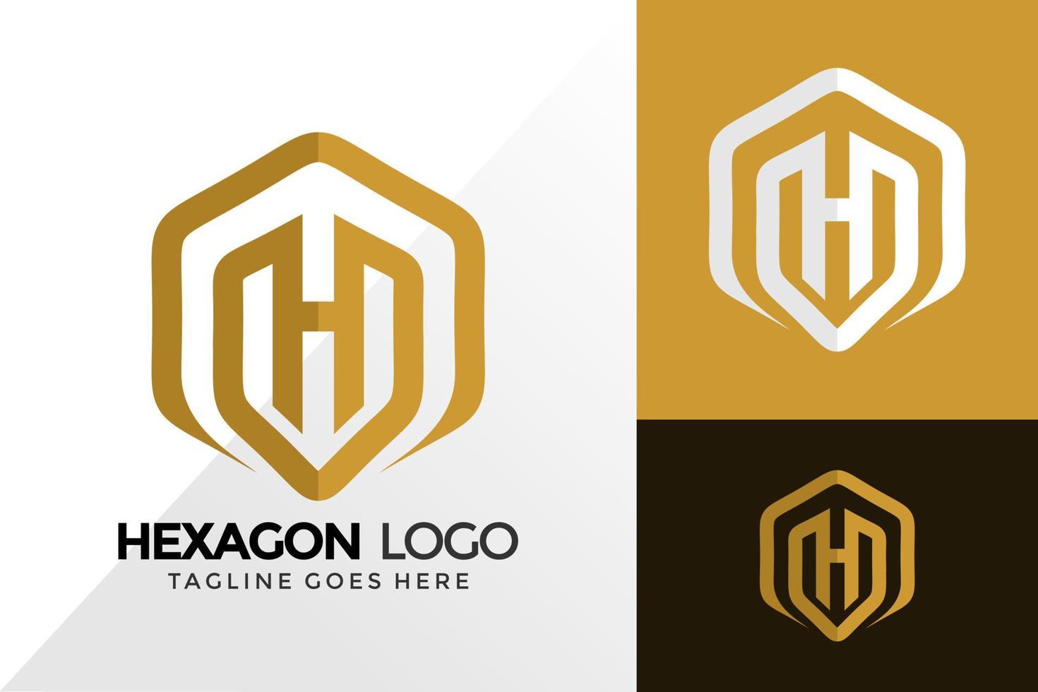 Diseño de logotipo de letra h hexagonal, diseños de logotipos de identidad de marca plantilla de ilustración vectorial vector