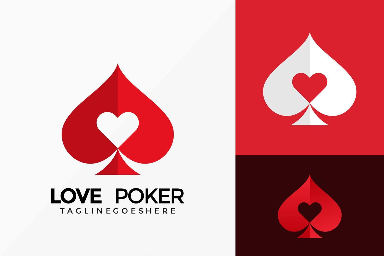 Me encanta el diseño del vector del logotipo de póquer de casino. emblema abstracto, concepto de diseños, logotipos, elemento de logotipo para plantilla.