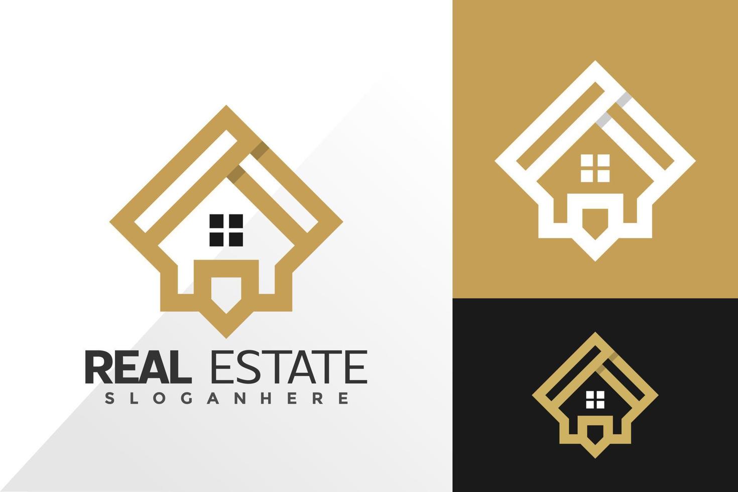 A letter real estate logo vector design. Abstract emblem, designs concept, logos, logotype element for template