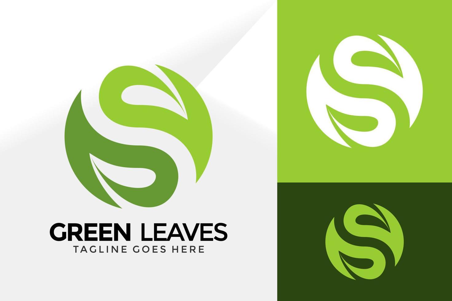Letter S Green Leaf Logo Design, Brand Identity Logos Designs Vector Illustration Template