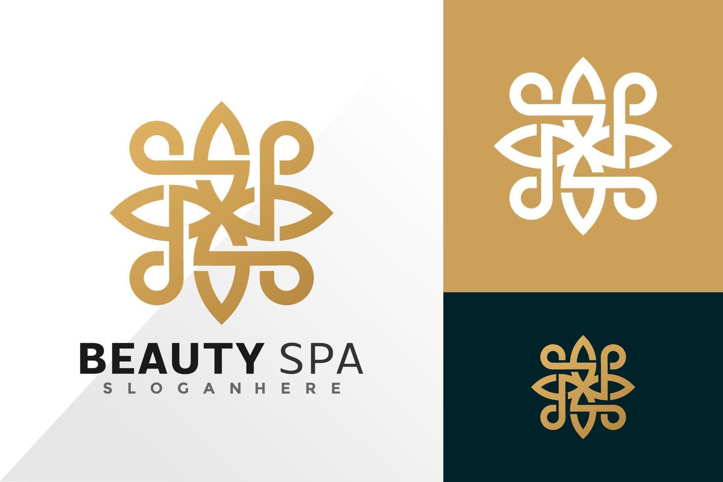 diseño de vector de logotipo de spa de belleza de lujo. emblema abstracto, concepto de diseños, logotipos, elemento de logotipo para plantilla