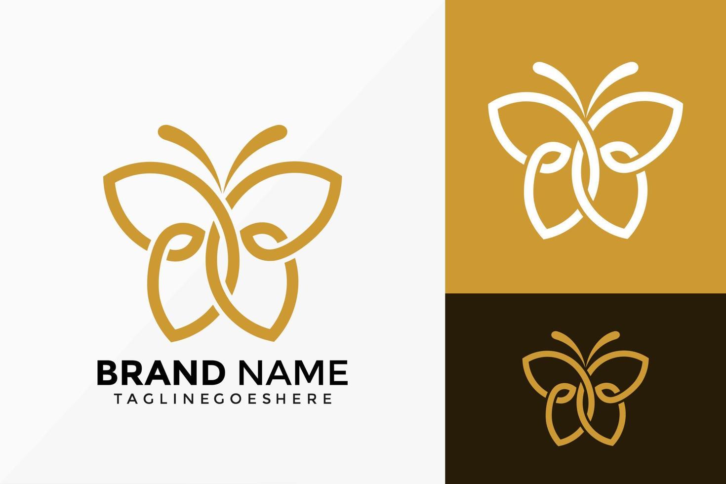 Abstract Line Art Butterfly Logo Vector Design. Brand Identity emblem, designs concept, logos, logotype element for template.