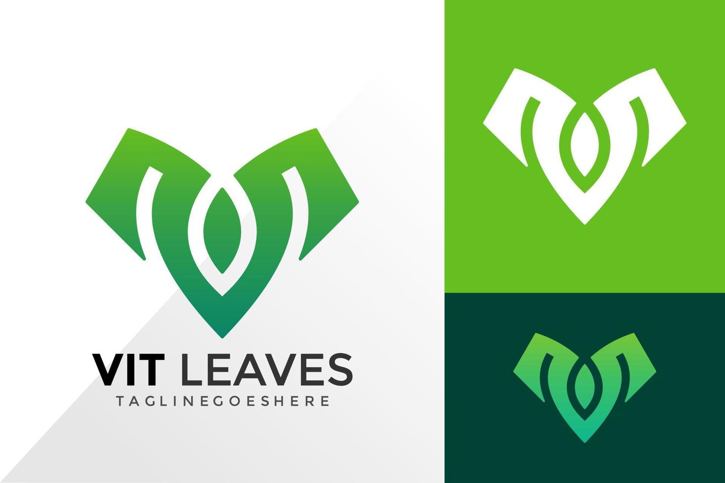 Letter V Nature Leaf Logo Design, Brand Identity Logos Designs Vector Illustration Template
