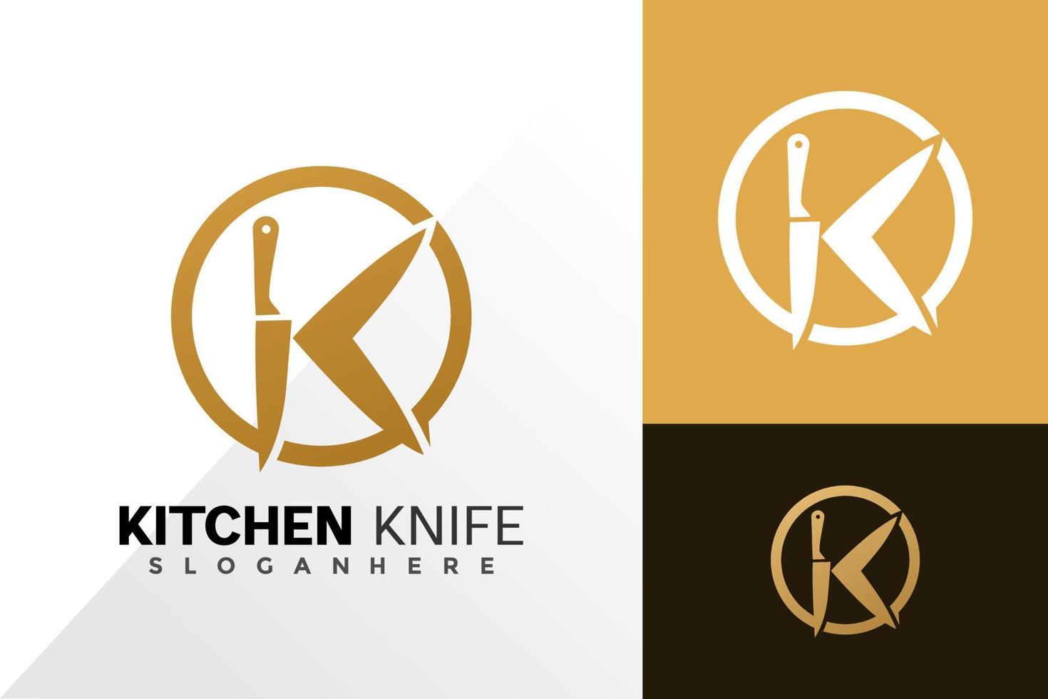 K letter knife logo vector design. Abstract emblem, designs concept, logos, logotype element for template