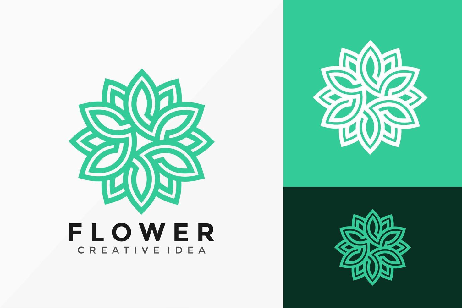 Beauty Flower Leaf Logo Vector Design. Abstract emblem, designs concept, logos, logotype element for template.