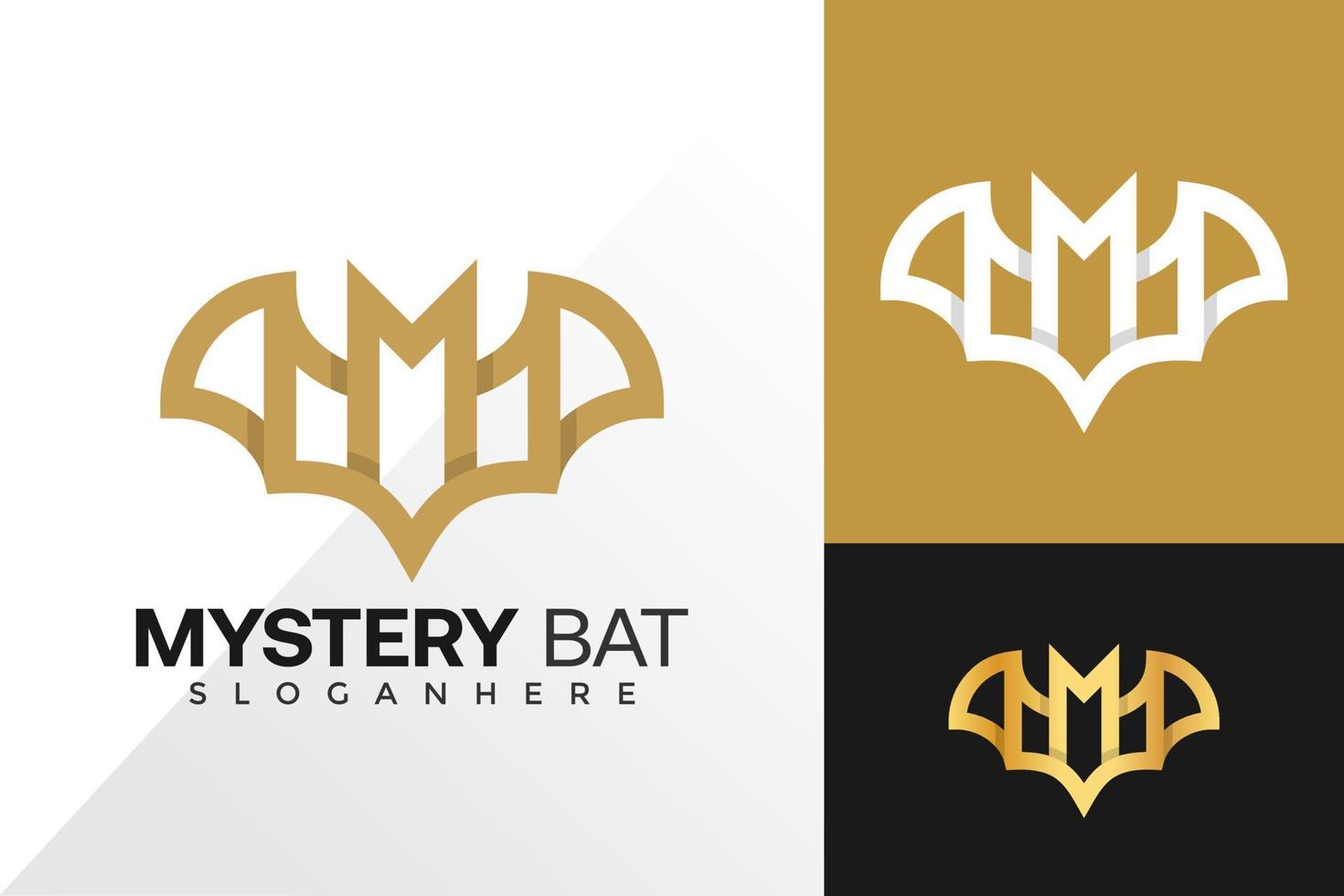 Bat Letter M Logo design inspiration vector