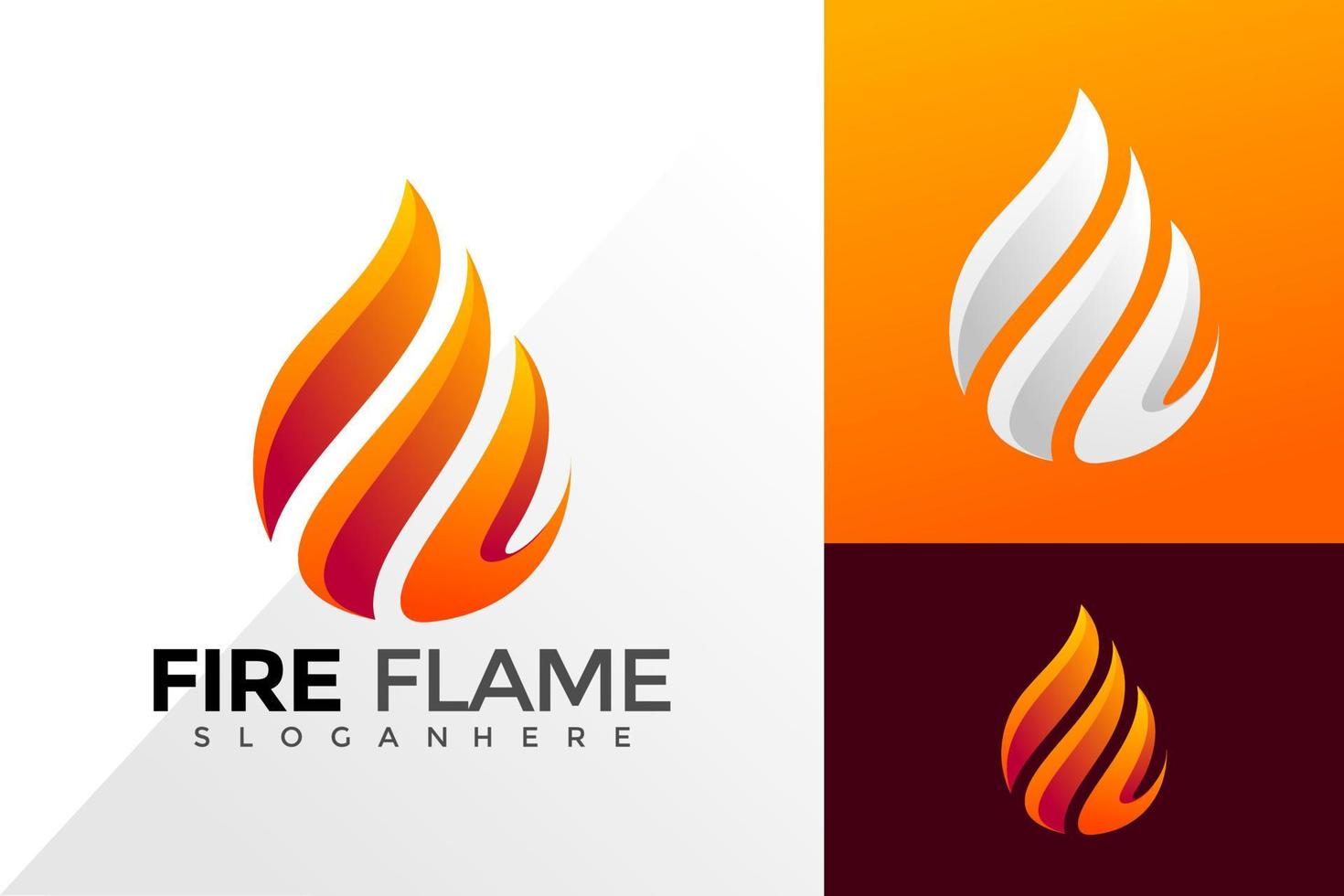 Fire flame logo design inspiration. Abstract emblem, designs concept, logos, logotype element for template vector
