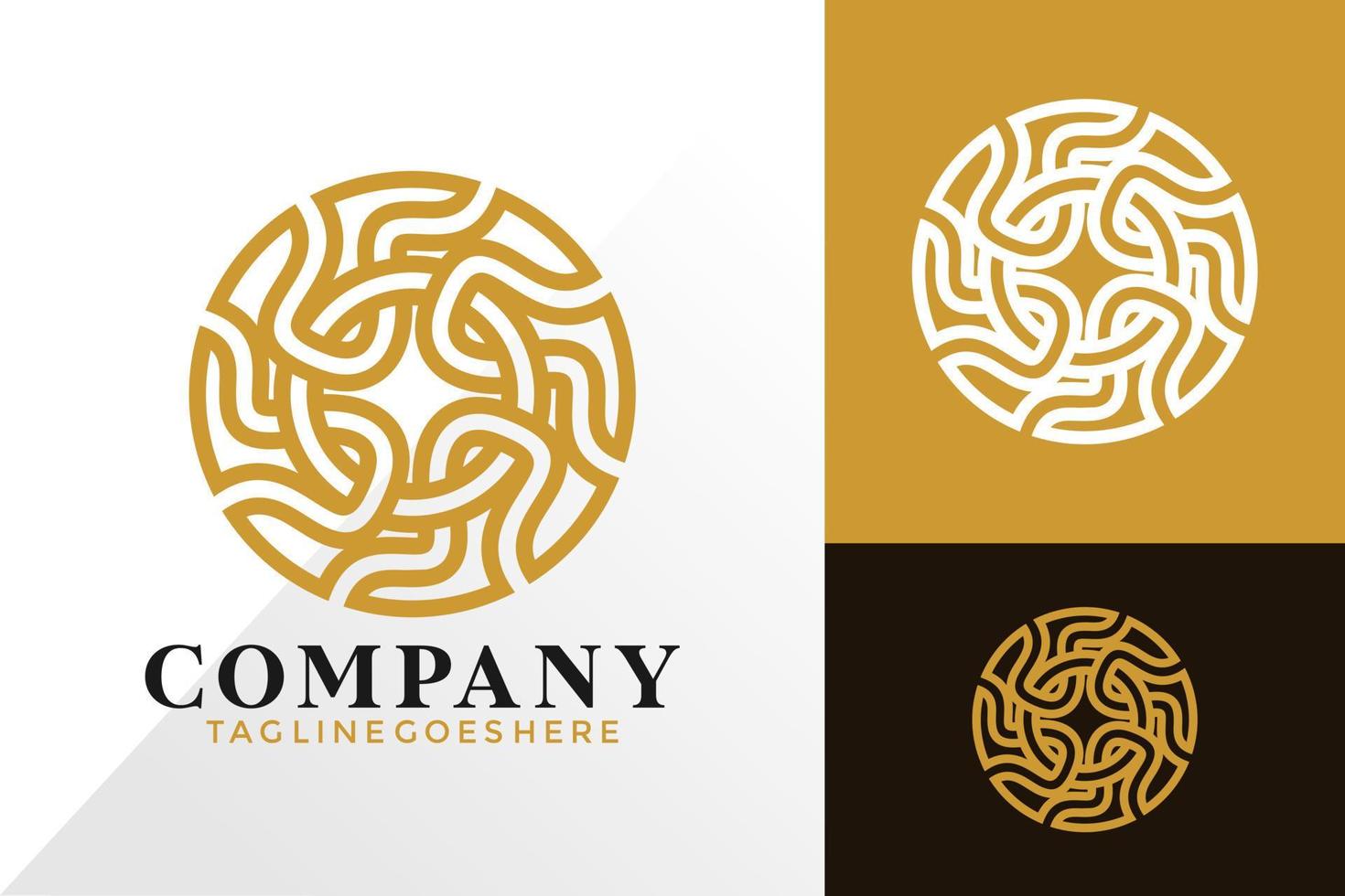 Luxury Abstract Circle Logo Design, Abstract Logos Designs Concept for Template vector