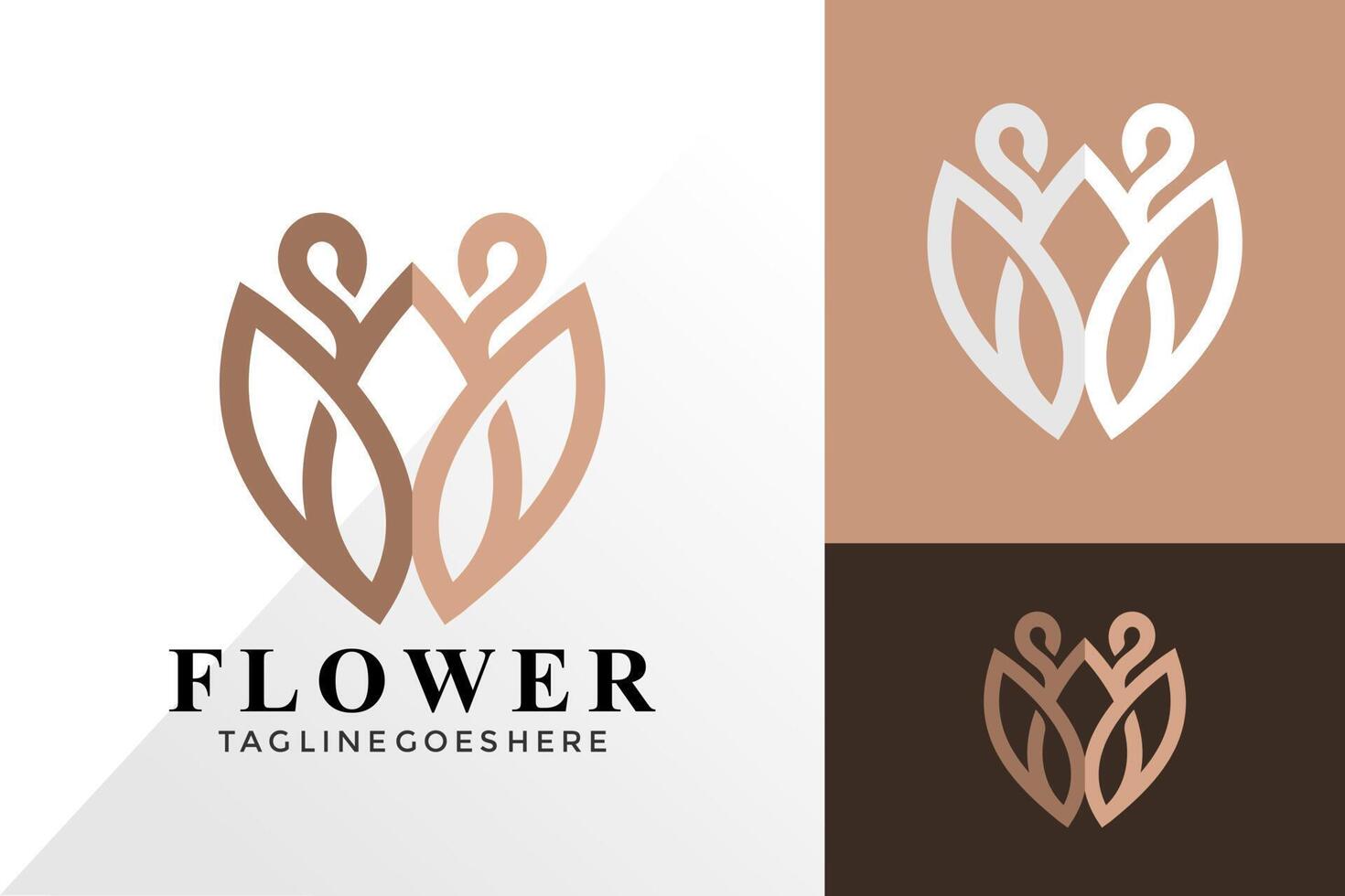 Luxury Beauty Flower Logo Design, Abstract Logos Designs Concept for Template vector