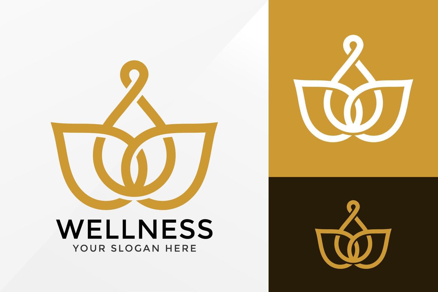 Lotus Wellness Logo Design, Brand Identity logos vector, modern logo, Logo Designs Vector Illustration Template