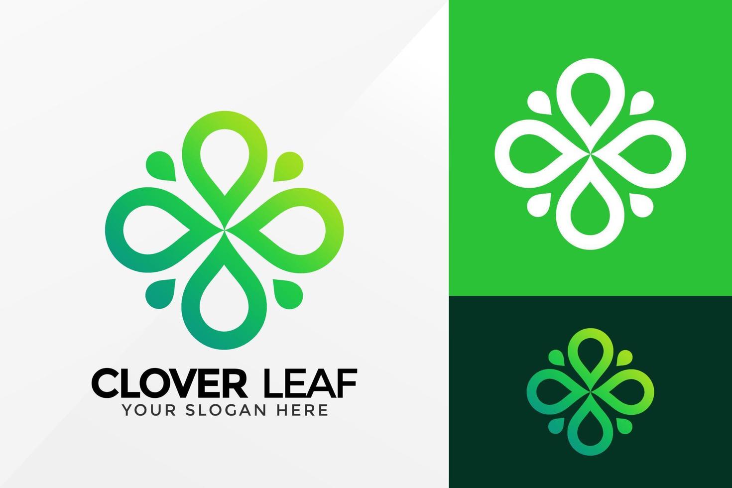 Clover Leaf Logo Design, Brand Identity logos vector, modern logo, Logo Designs Vector Illustration Template