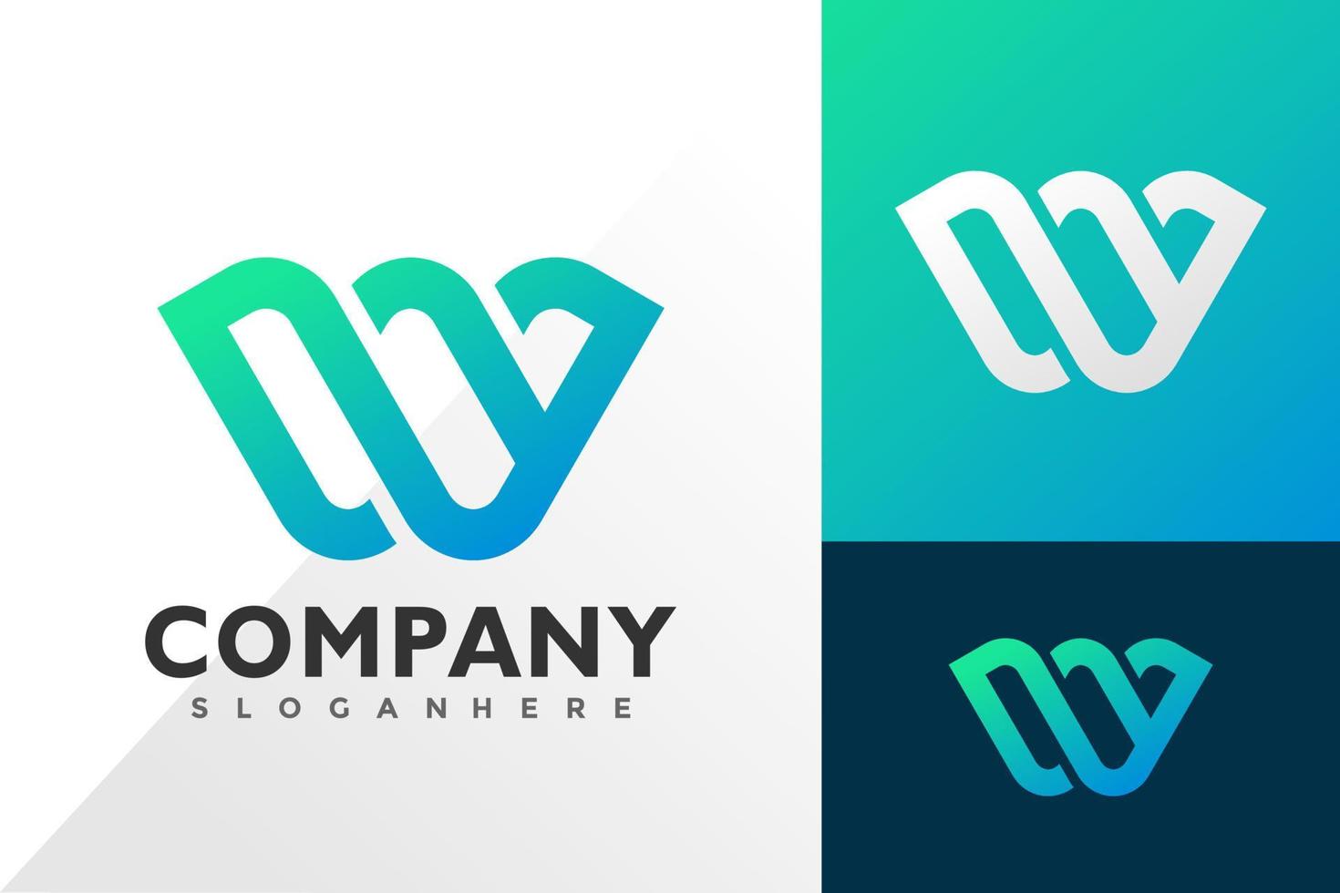 Gradient letter w logo and icon design vector concept for template