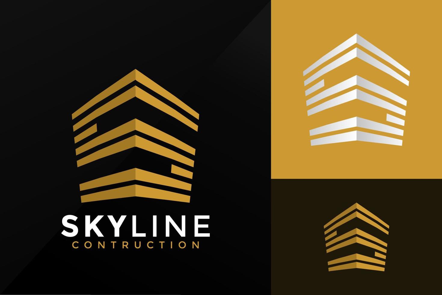 Gold City Building with Initial Letter S, Golden Real Estate Apartment with S Monogram luxury elegant logo design vector