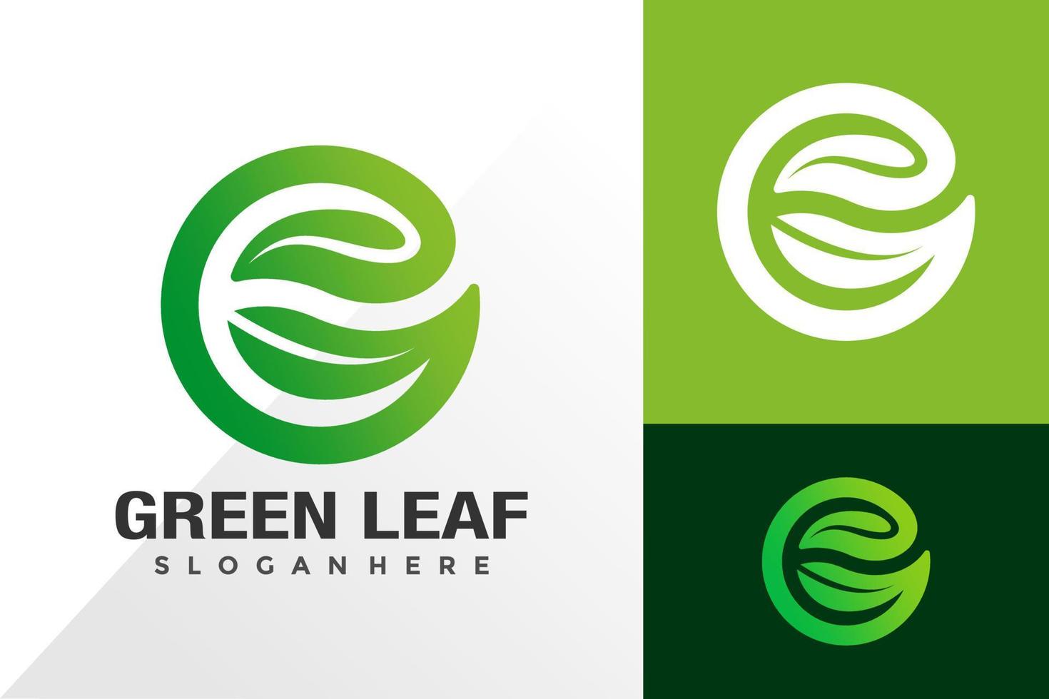 Letra g hoja verde concepto de vector de diseño de logotipo e icono para la plantilla