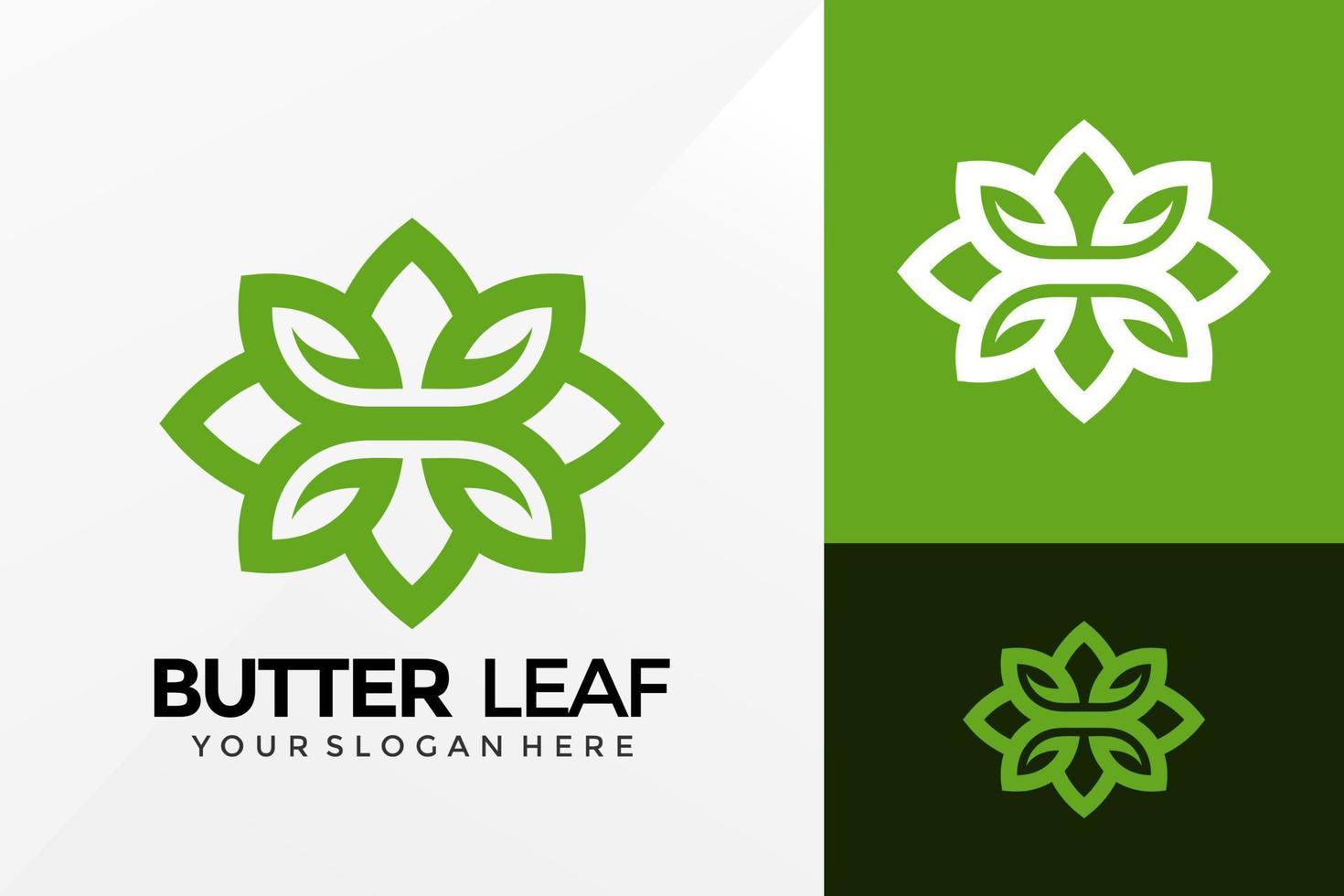 Garden Butterfly with Leaf Logo Design, Brand Identity logos vector, modern logo, Logo Designs Vector Illustration Template