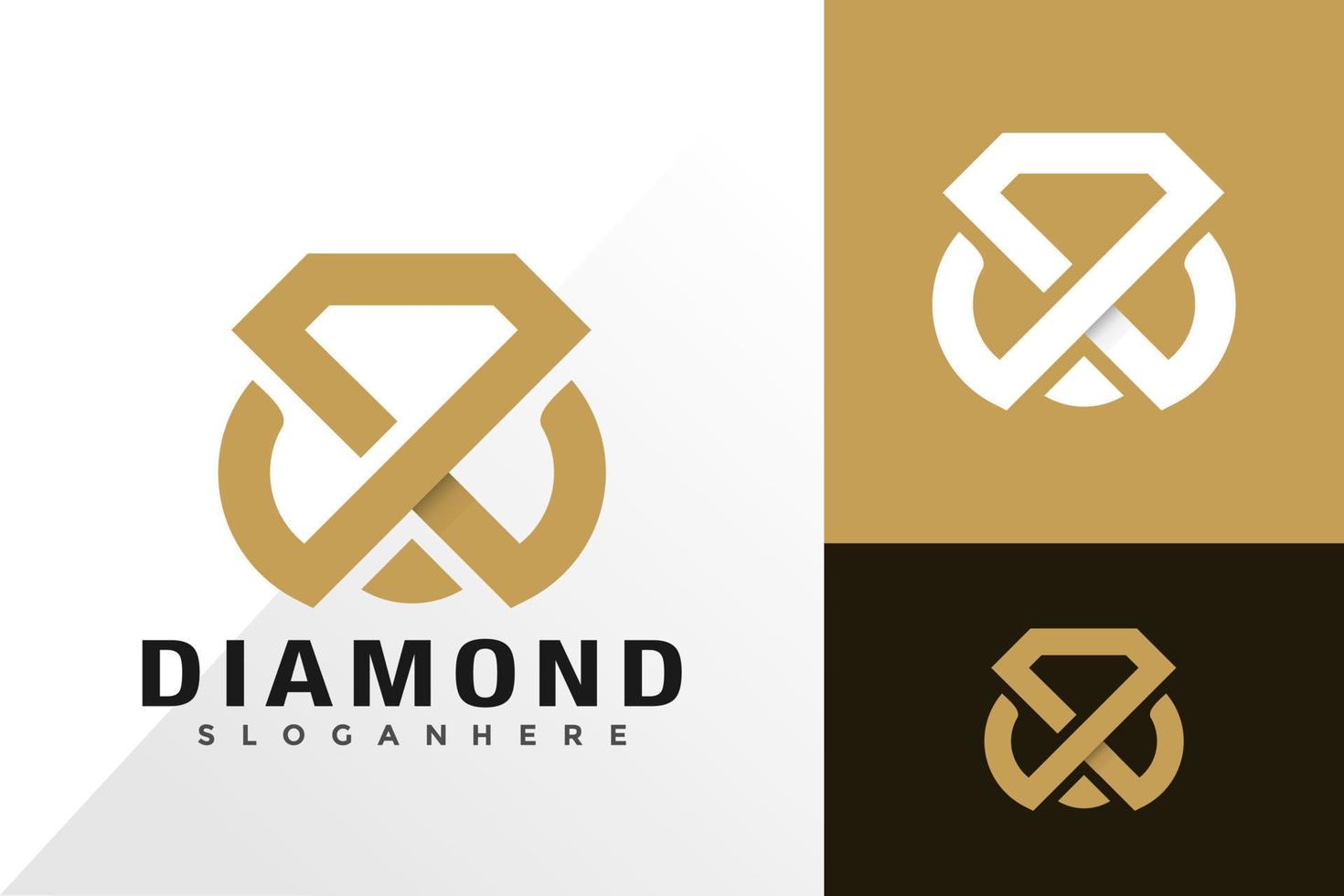 Letra w diamante logo e icono diseño vector concepto de plantilla