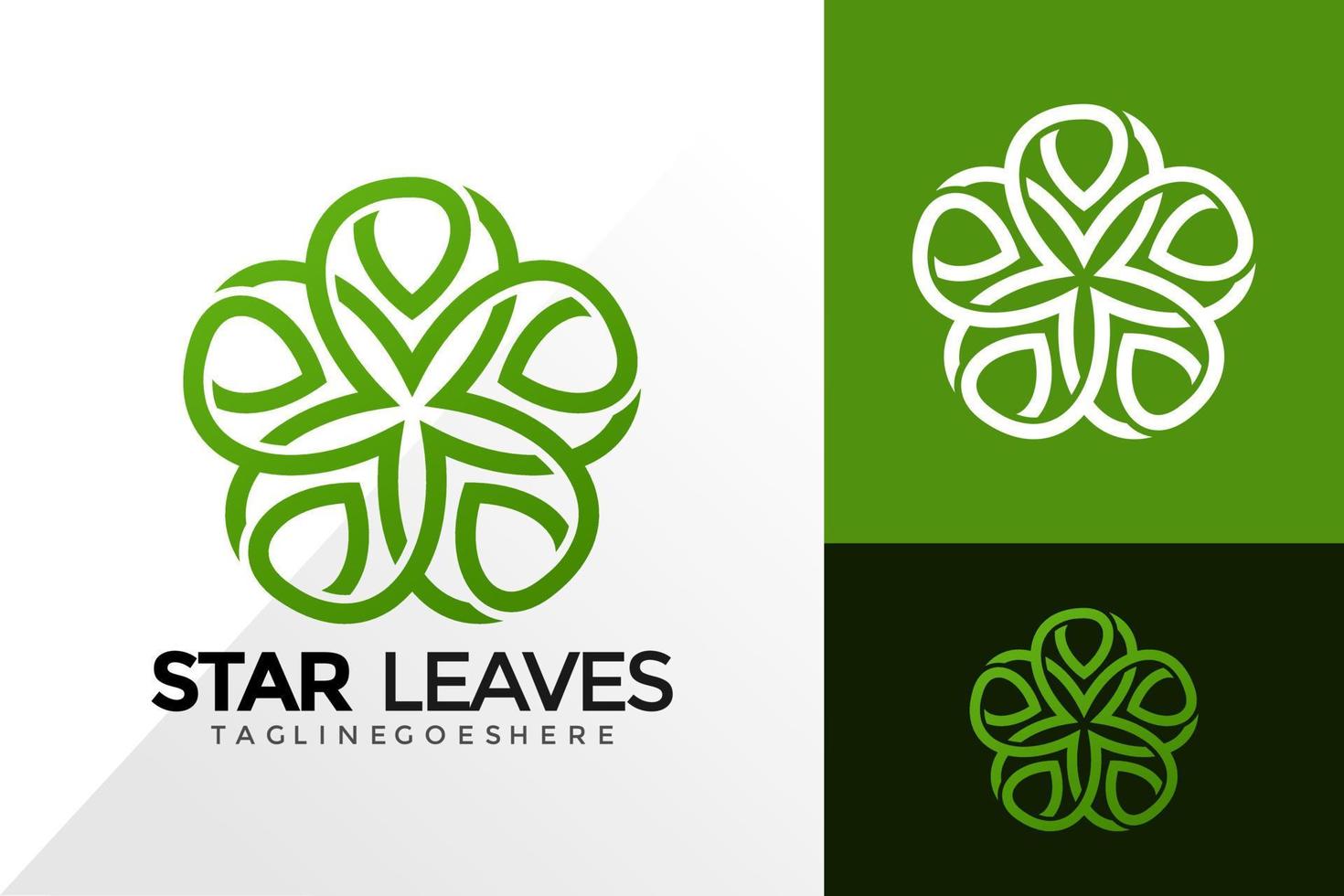 Abstract Star Leaf Logo Design, Abstract Logos Designs Concept for Template vector