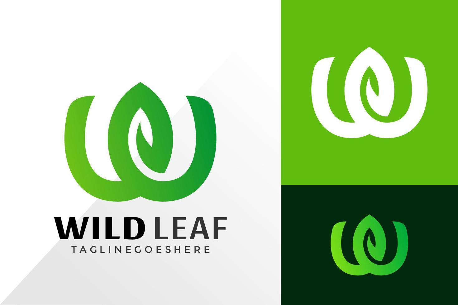 Letter W Nature Leaf Logo Vector Design, Creative Logos Designs Concept for Template