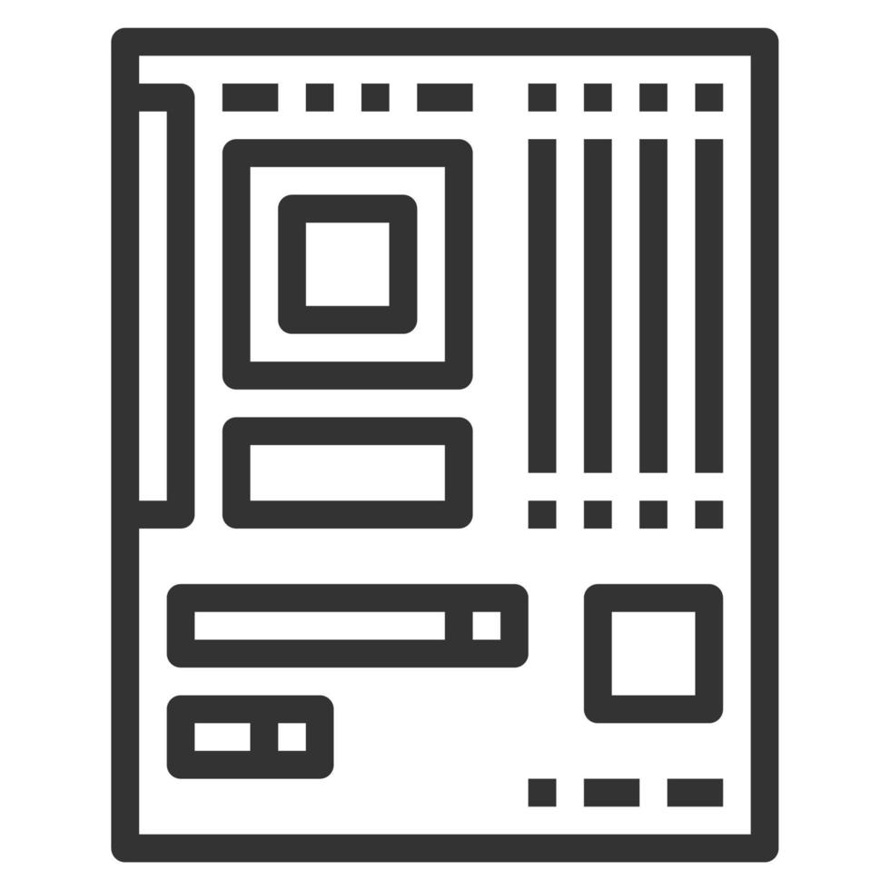 MOTHERBOARD LINE ICON VECTOR .