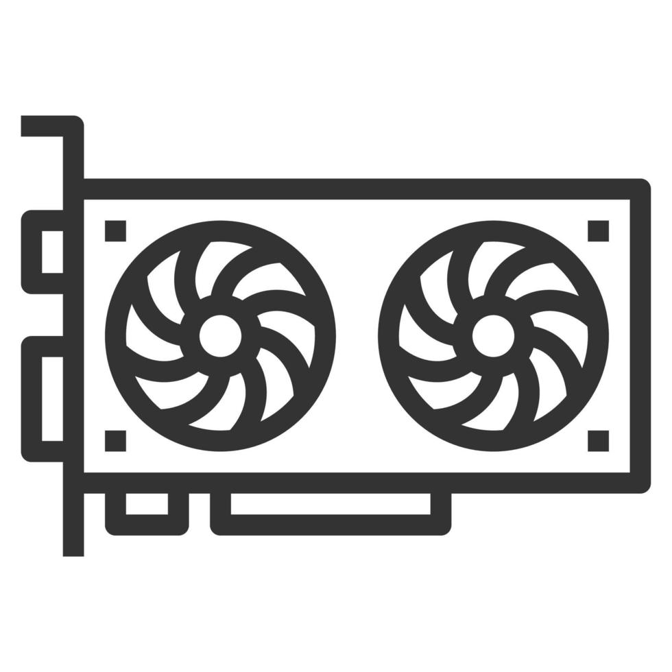 VIDEO CARD LINE ICON VECTOR .