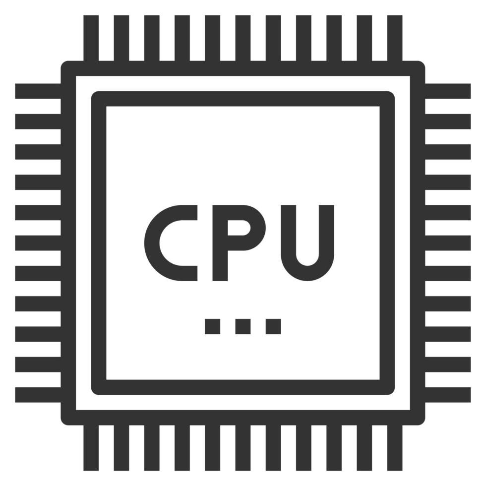 vector de icono de línea de cpu.