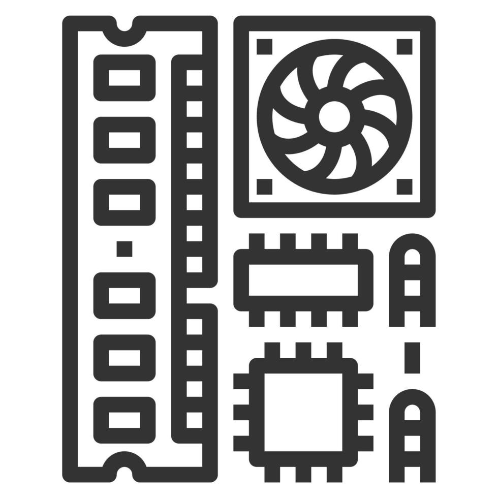 EQUIPMENT COMPUTER LINE ICON VECTOR .