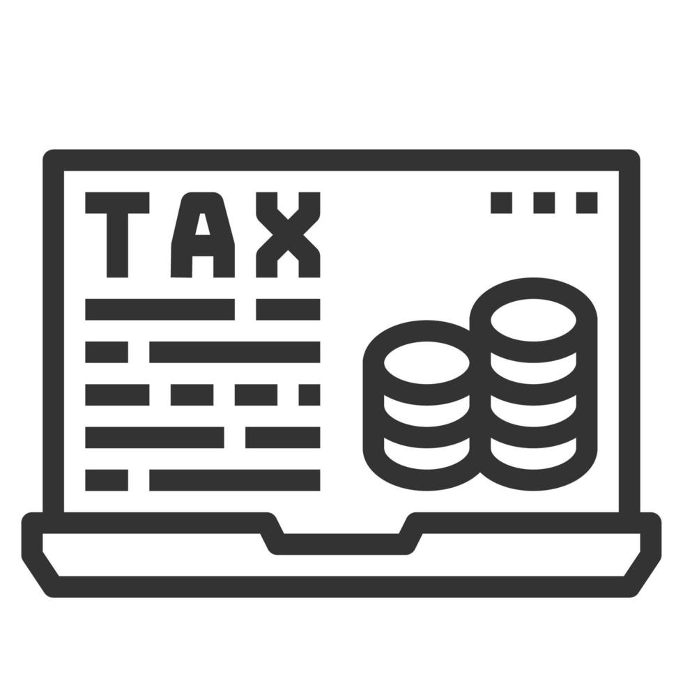 ELECTRONICS TAX LINE ICON vector