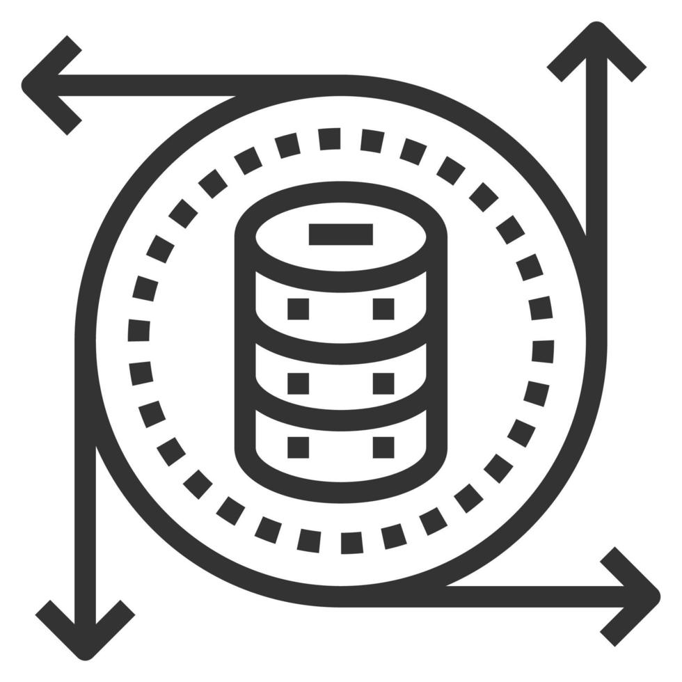 icono de línea de base de datos vector