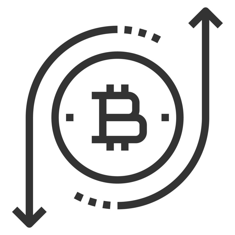 icono de línea bitcoin vector