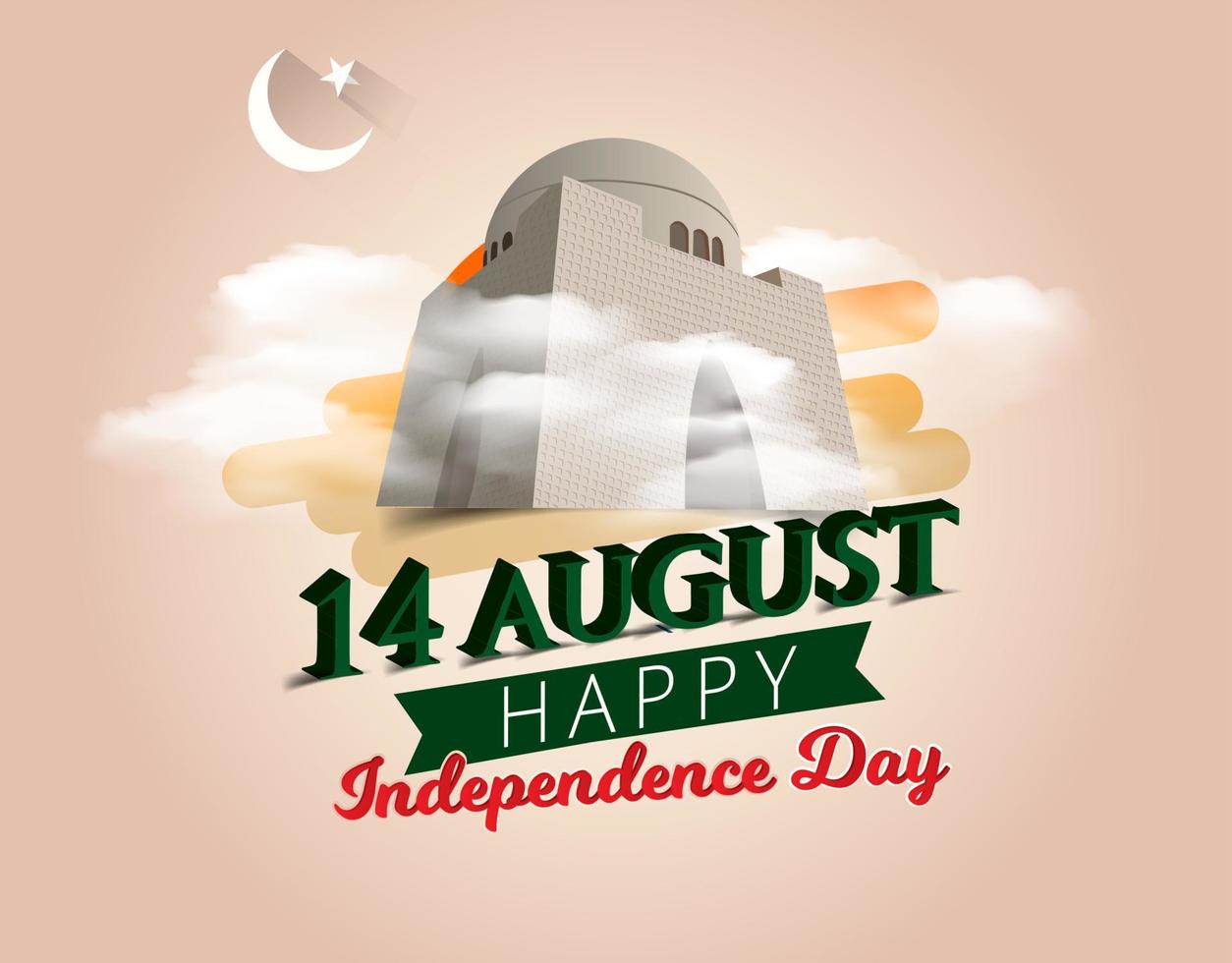 Vector illustration of Abstract Background for Pakistan Independence Day, 14th of August.