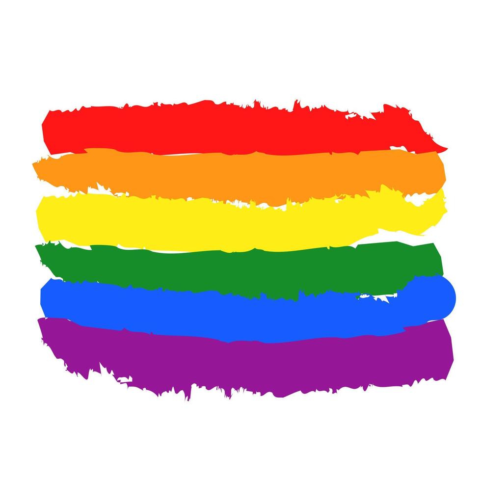 LGBT flag painted with brush strokes. vector