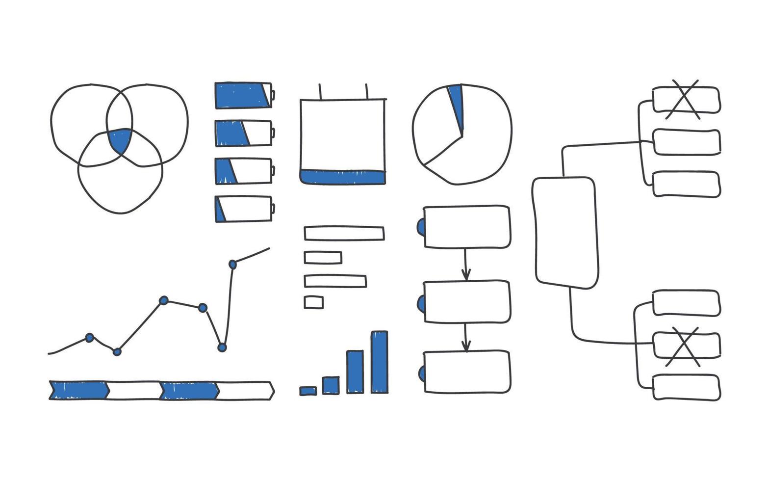The elements of infographic in doodle style vector