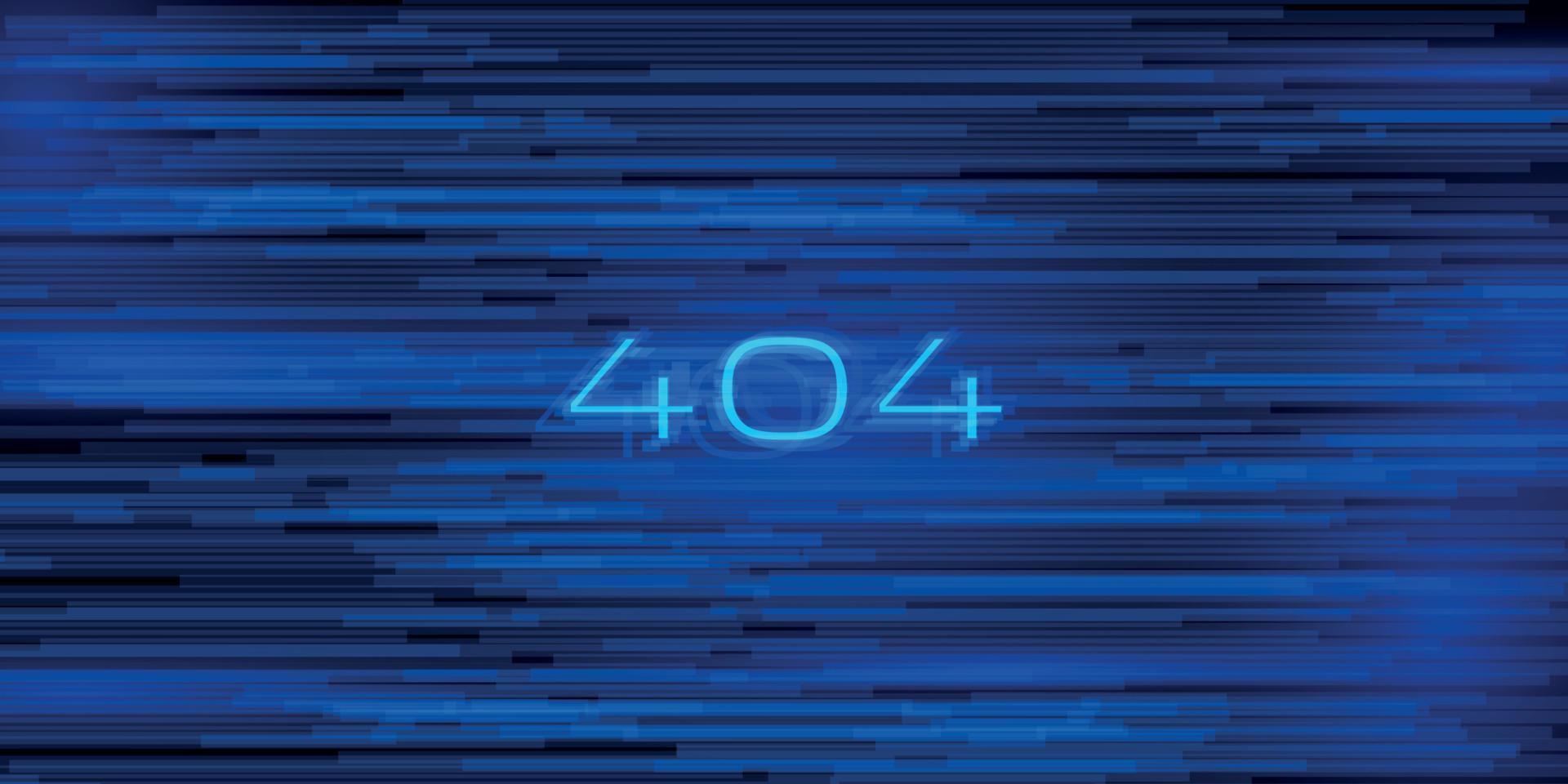 Error 404 technology background with glitch effect vector