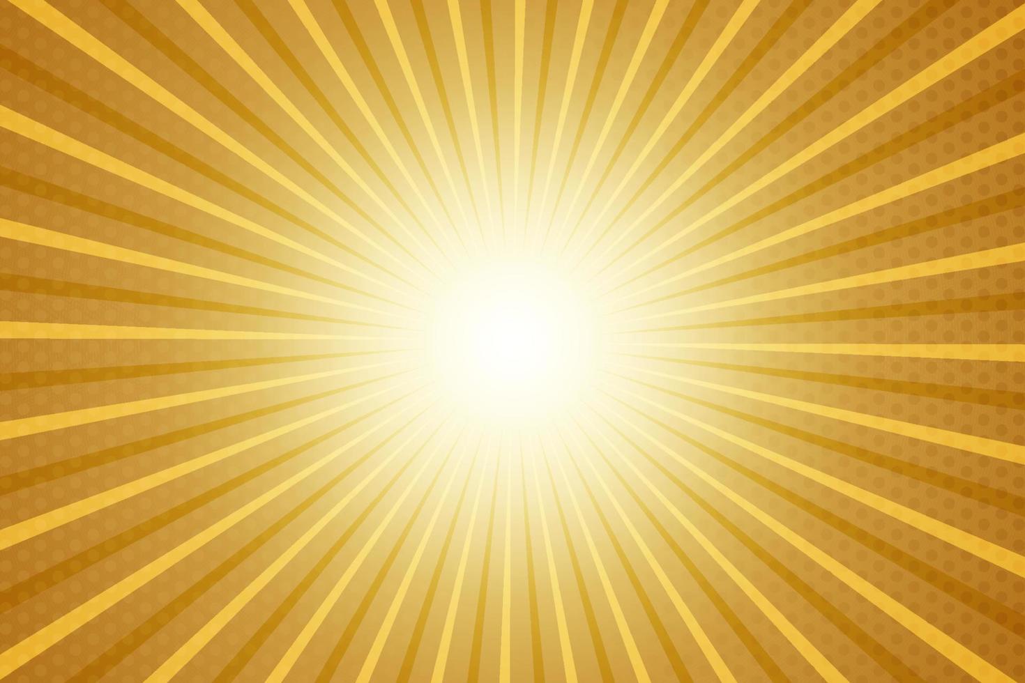 Sunburst ray on orange background vector