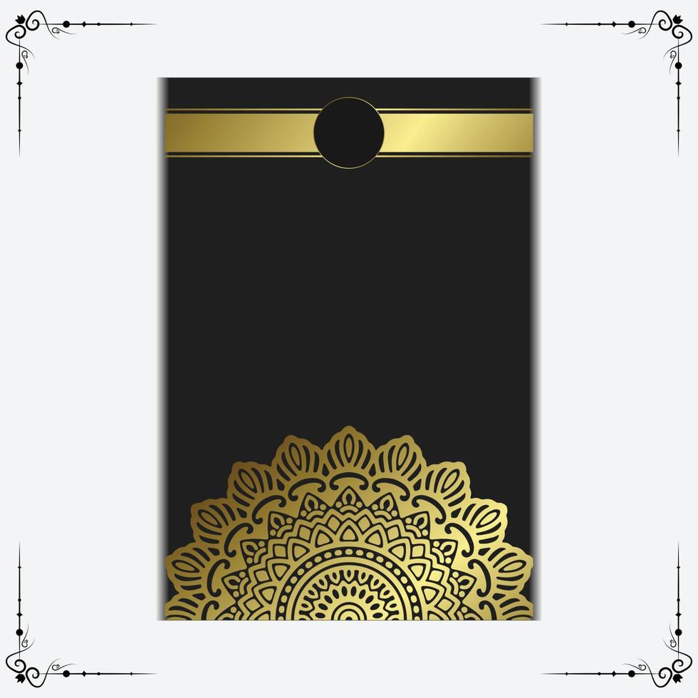 Luxury gold mandala ornate background for wedding invitation, book cover vector