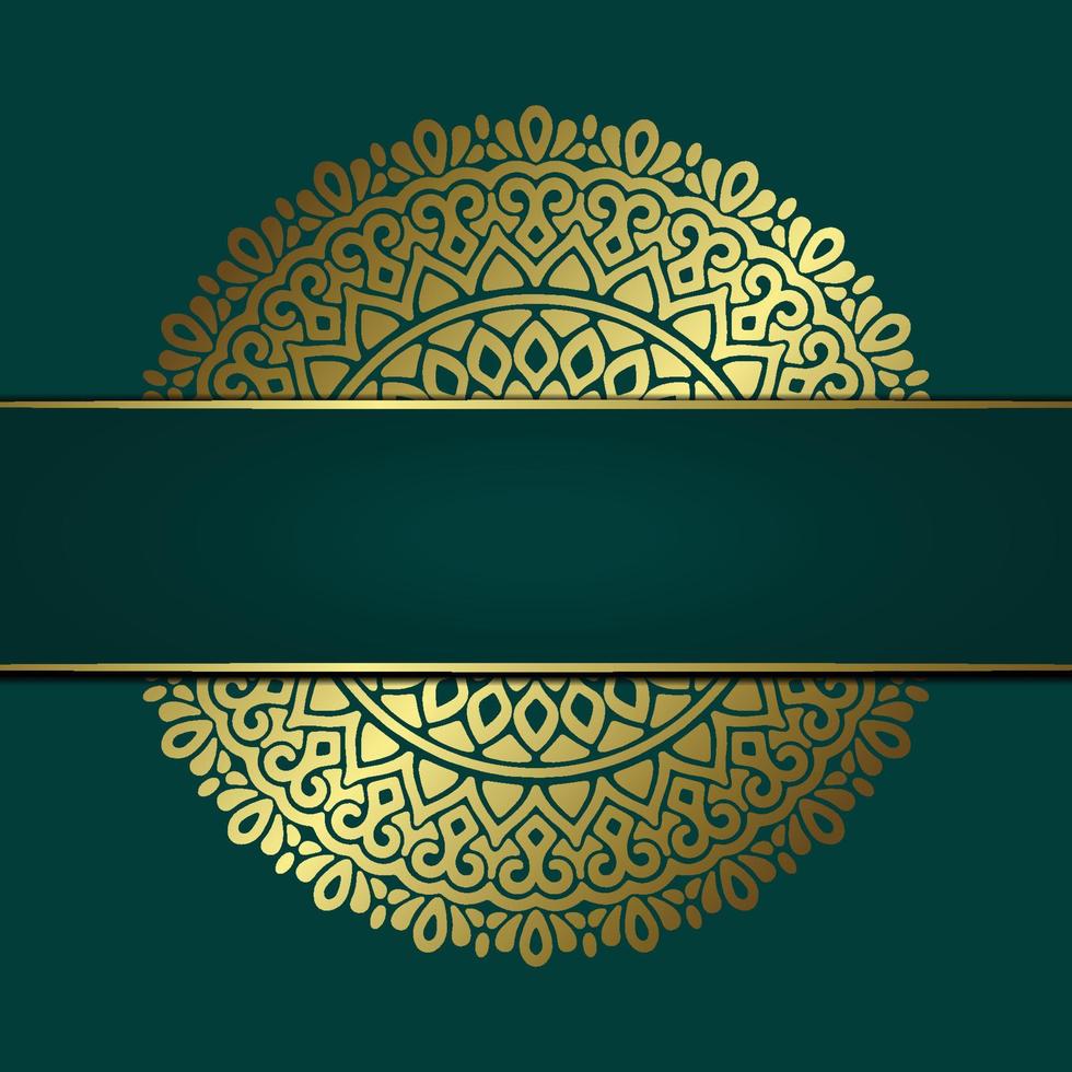 Luxury gold mandala ornate background for wedding invitation, book cover vector