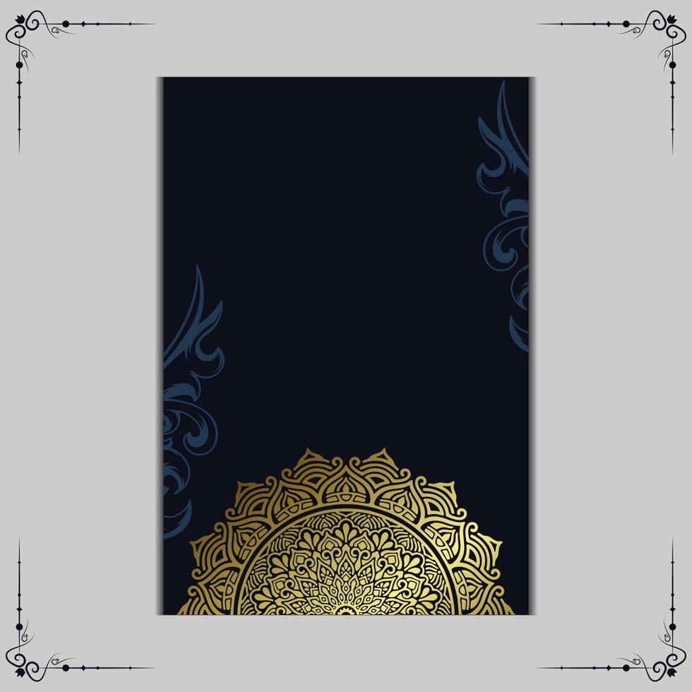 Luxury gold mandala ornate background for wedding invitation, book cover vector