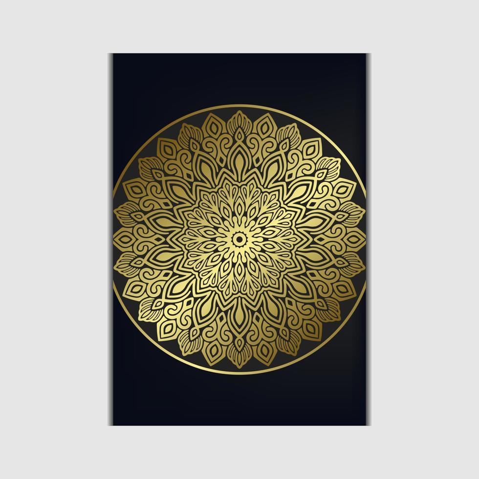 Fondo de mandala de lujo con patrón arabesco dorado estilo árabe islámico oriental. mandala decorativo de estilo Ramadán. mandala para imprimir, póster, portada, folleto, volante, pancarta vector