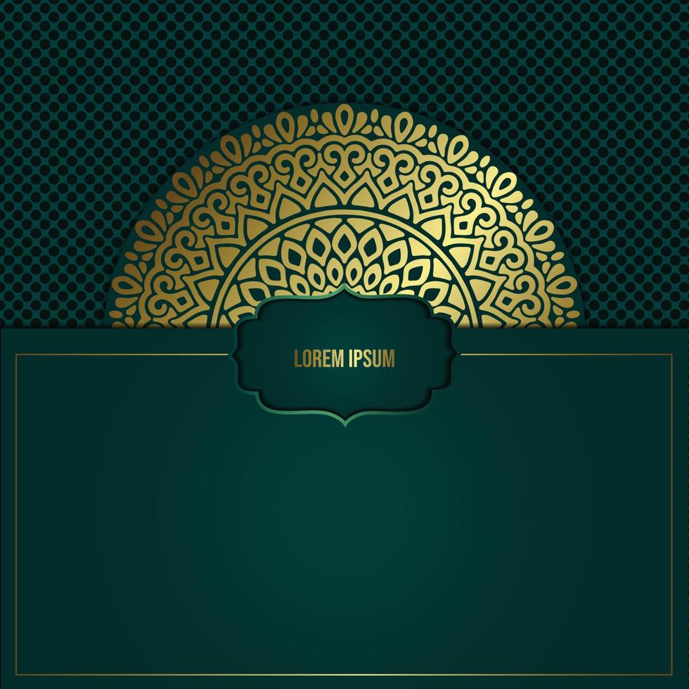 Luxury gold mandala ornate background for wedding invitation, book cover vector