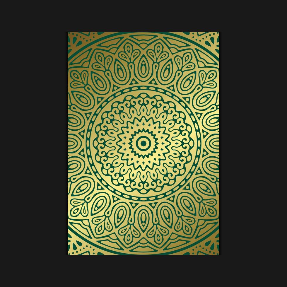 Luxury gold mandala ornate background for wedding invitation, book cover vector