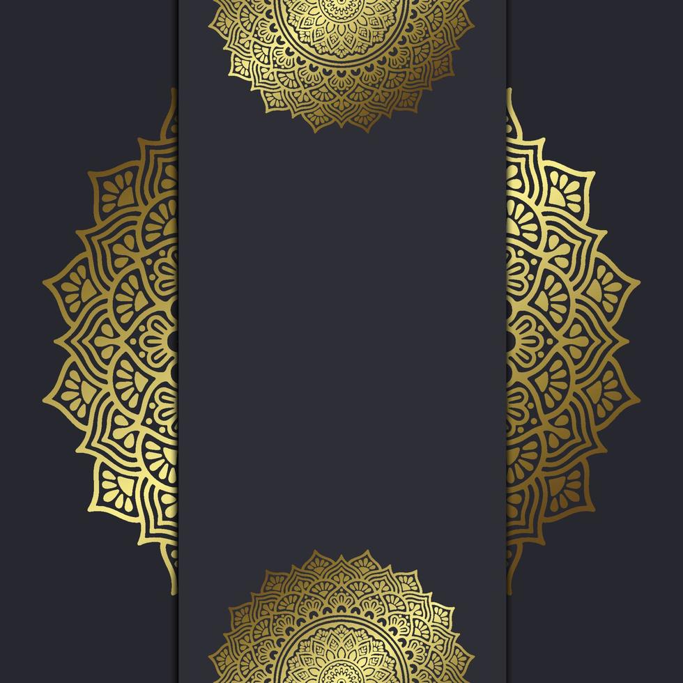 Luxury gold mandala ornate background for wedding invitation, book cover vector