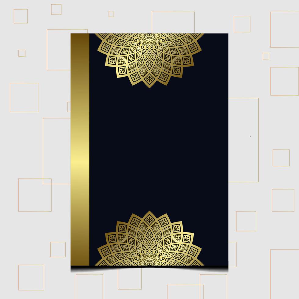 Fondo de mandala de lujo con patrón arabesco dorado estilo árabe islámico oriental. mandala decorativo de estilo Ramadán. mandala para imprimir, póster, portada, folleto, volante, pancarta vector