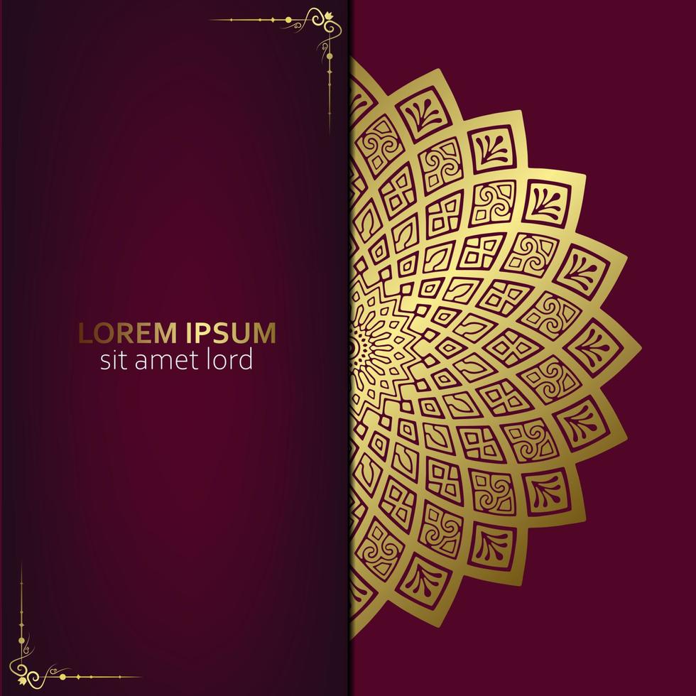 Fondo de mandala de lujo con patrón arabesco dorado estilo árabe islámico oriental. mandala decorativo de estilo Ramadán. mandala para imprimir, póster, portada, folleto, volante, pancarta vector