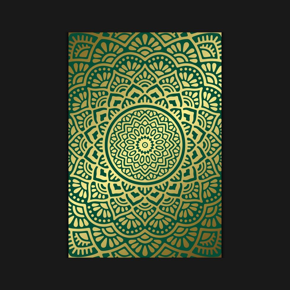 Luxury gold mandala ornate background for wedding invitation, book cover vector